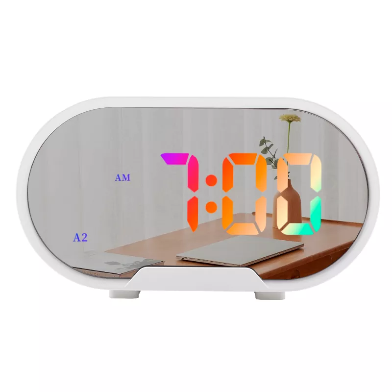 5,5-дюймовый светодиодный настольный зеркальный RGB-будильник